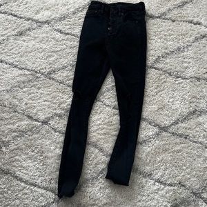 black ripped high waisted skinny jeans